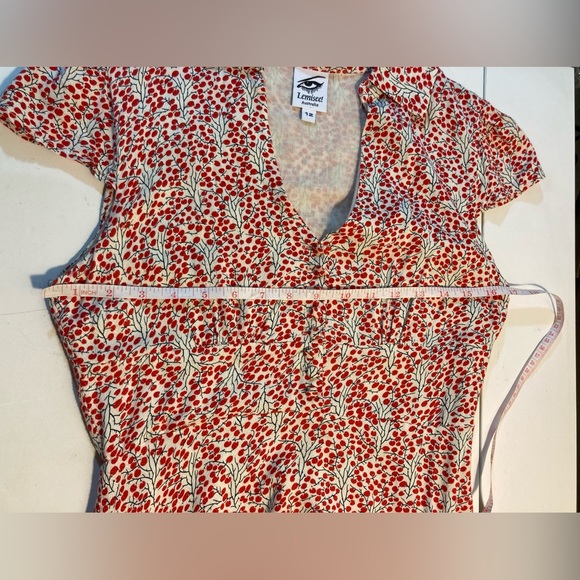 Lemisee! Australia Cotton Dress With Cap Sleeves V-Neck Collar Lined Size 4 - Picture 16 of 16